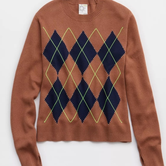 OFFLINE By Aerie Argyle Sweater - Picture 4 of 6